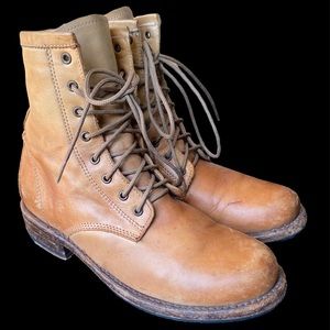 Sold FREEBIRD BY STEVEN CHARLIE DIP TOBACCO BROWN OMBRÉ COMBAT ANKLE BOOTS 7